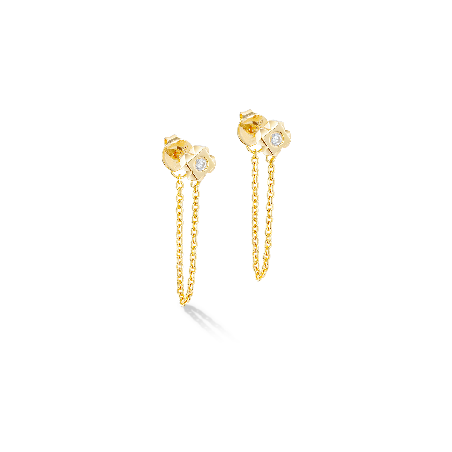 coeur-de-lion-statement-sparkling-spike-chain-ohrringe-6-mm-gold image 1