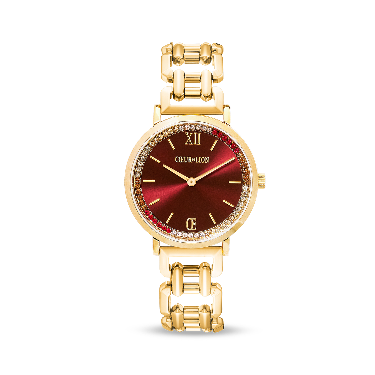coeur-de-lion-uhr-rund-sparkling-festive-red-statement-gold image 1