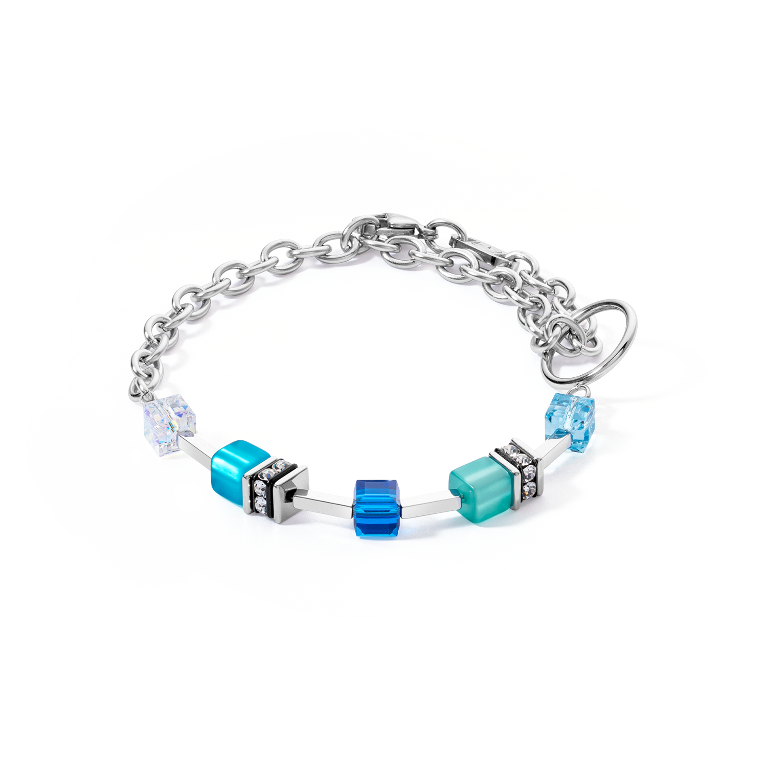 coeur-de-lion-geocube-iconic-layer-chain-armband-ocean-vibes-blau-silber image 1