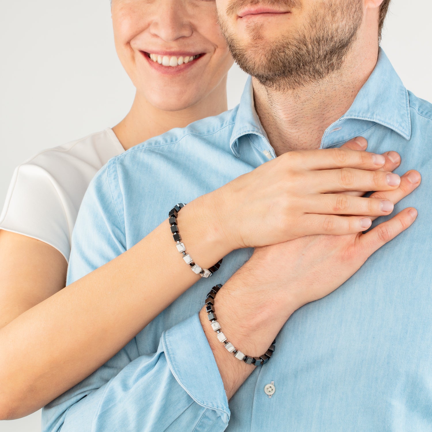 coeur-de-lion-unisex-armband-precious-cubes-wei-19-22-cm-h-matit-howlith image 3