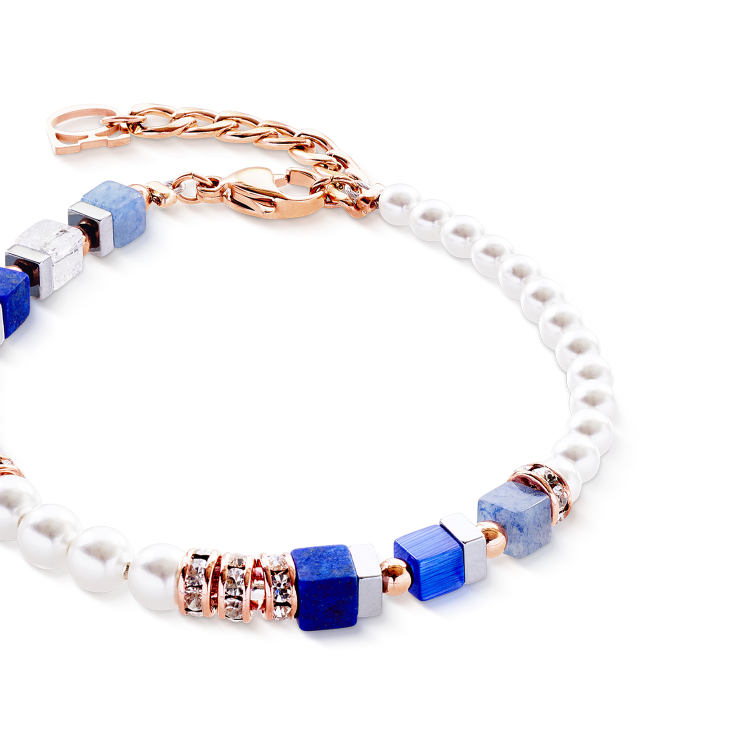 coeur-de-lion-precious-fusion-offset-armband-ros-gold-blau-18-cm image 2