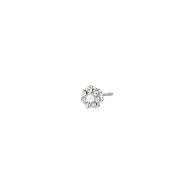 pilgrim-nikoleta-einzel-ohrring-versilbert-blume-mit-preciosa-kristallen image 1