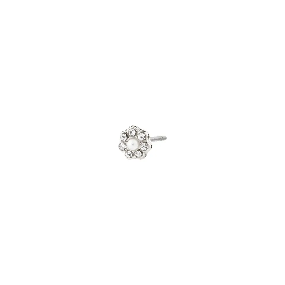 pilgrim-nikoleta-einzel-ohrring-versilbert-blume-mit-preciosa-kristallen image 1