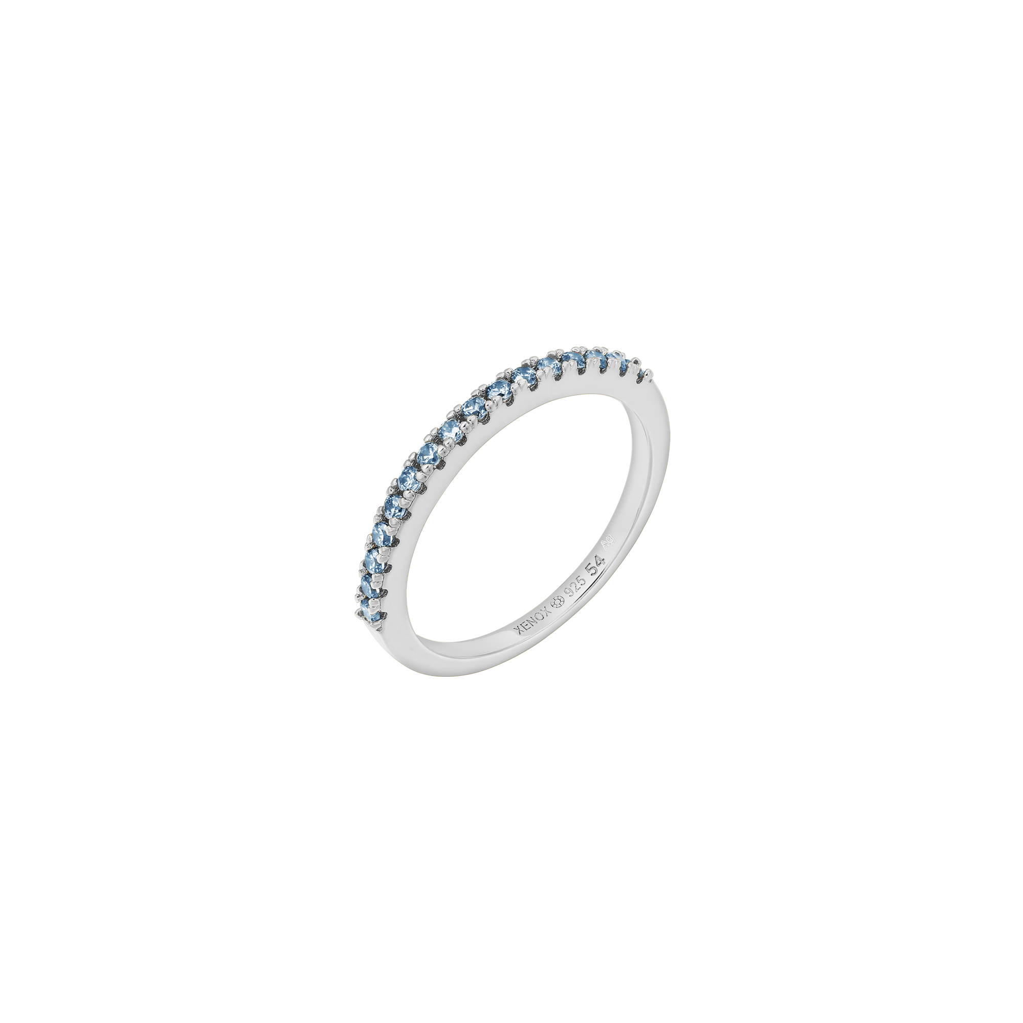 xenox-grace-ring-925-sterlingsilber-rhodiniert-mit-blauen-zirkonia image 1