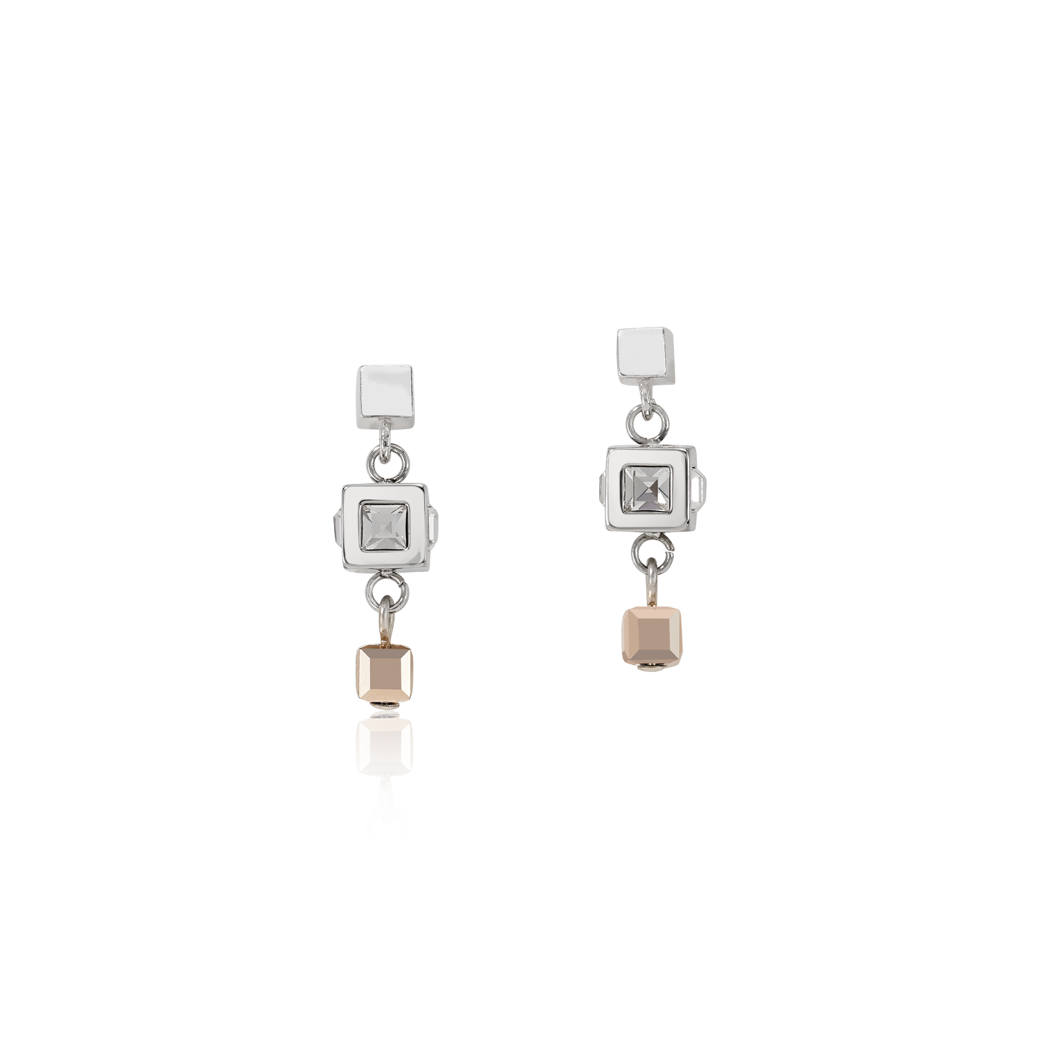 coeur-de-lion-geocube-cluster-ohrringe-silber-rosegold image 1