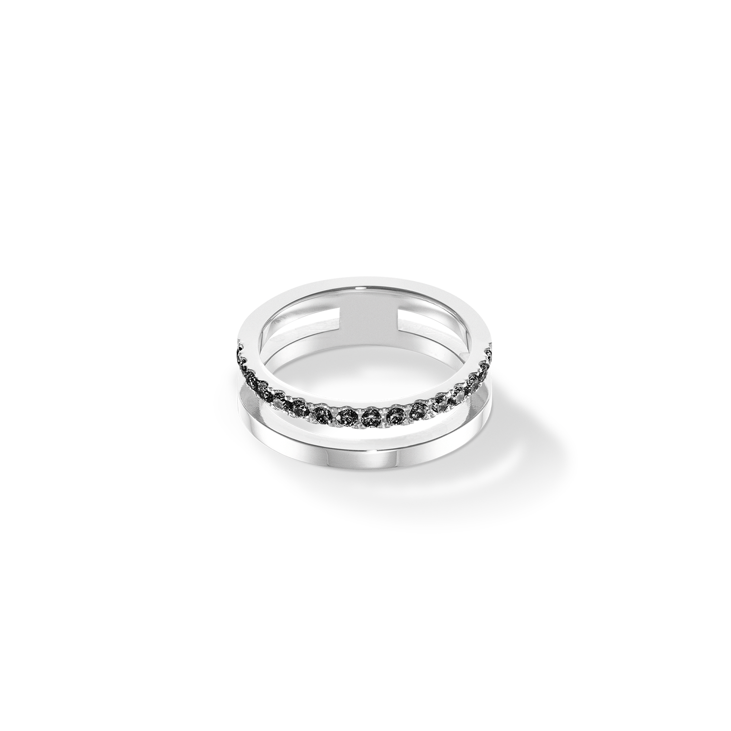 coeur-de-lion-eternal-unity-ring-silber-schwarz-zirkonia-edelstahl-ring image 1