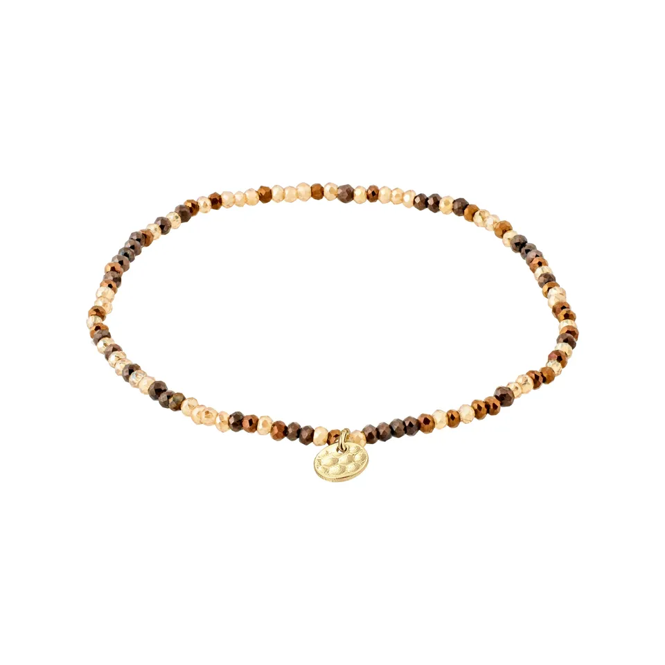 pilgrim-indie-armband-braun-goldplattiert-17-cm image 1