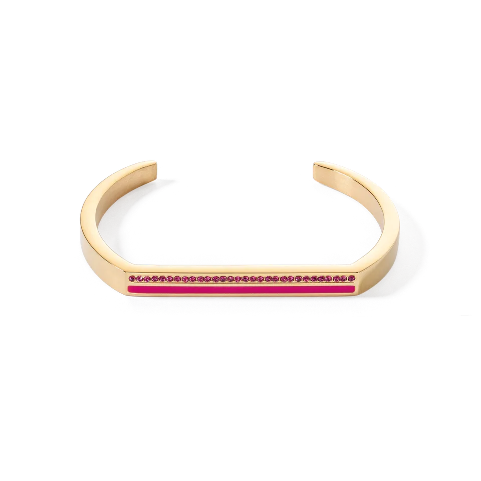 coeur-de-lion-armreif-cuff-square-stripes-gold-pink image 1