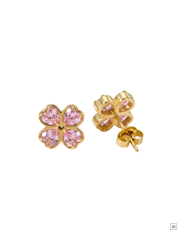 purelei-rosa-cuore-ohrringe-kleeblatt-ohrstecker-mit-ros-herzen-10-mm image 1