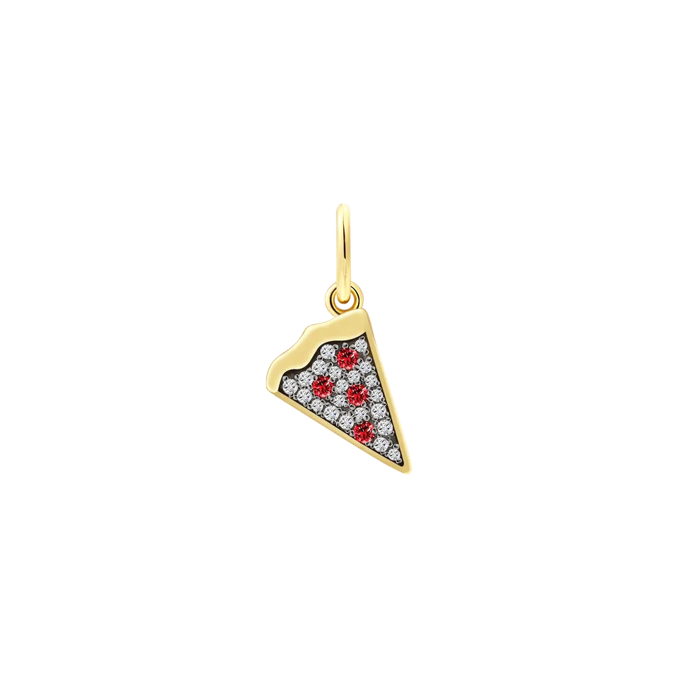 xenox-pizza-charm-925-sterlingsilber-18k-vergoldet image 1