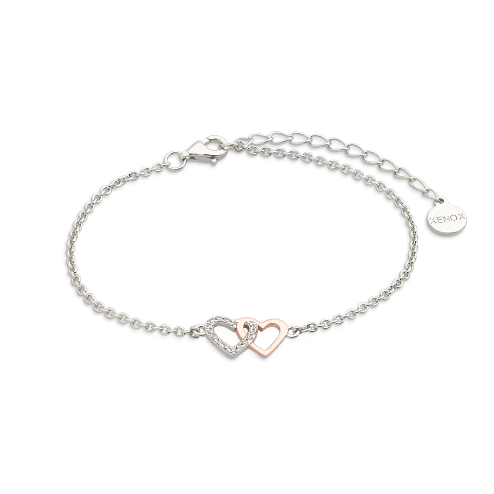xenox-love-story-armband-xs2929r-925-sterlingsilber-ros-vergoldet-mit-herzen image 1