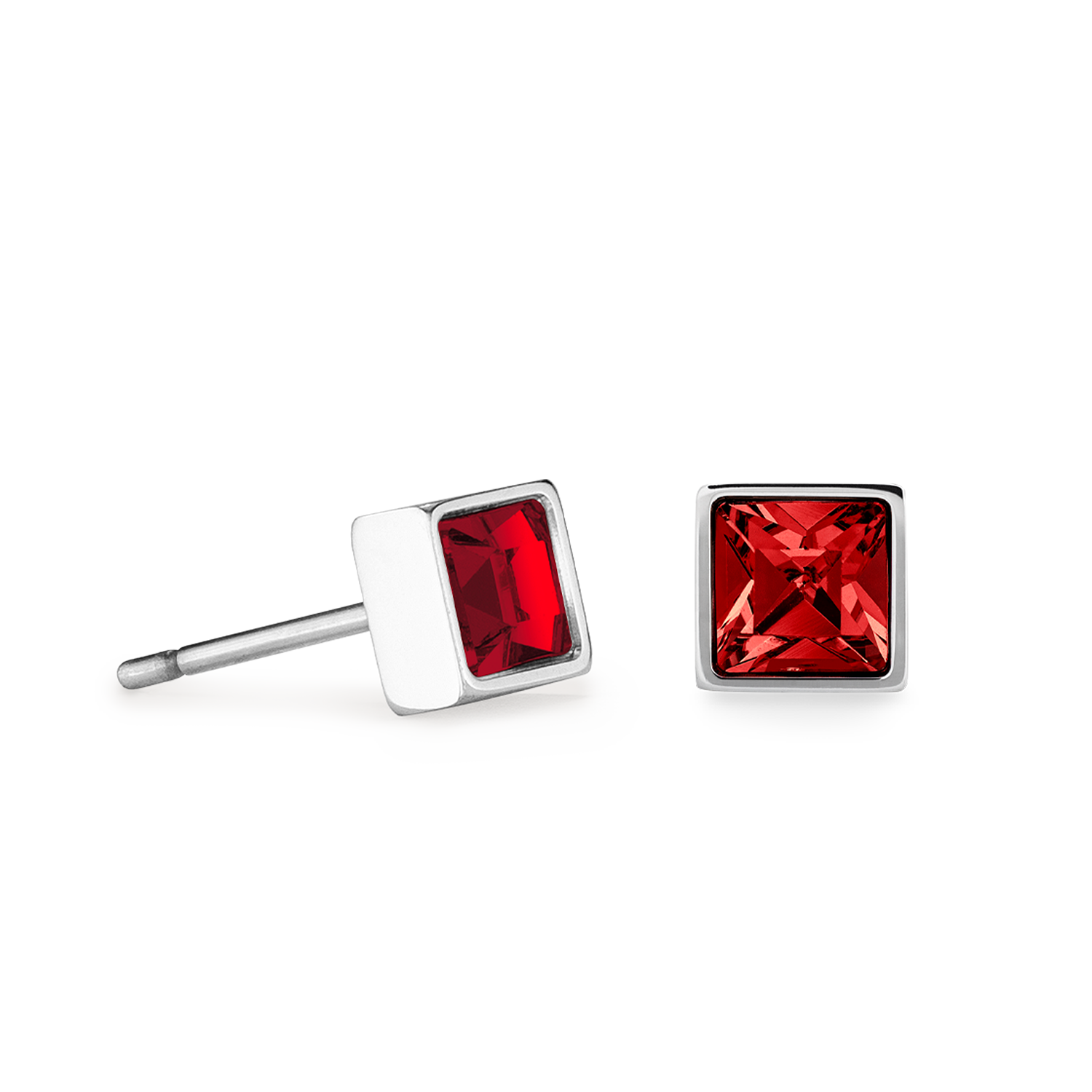 coeur-de-lion-brilliant-square-small-ohrringe-silber-rot-0-5-cm image 2