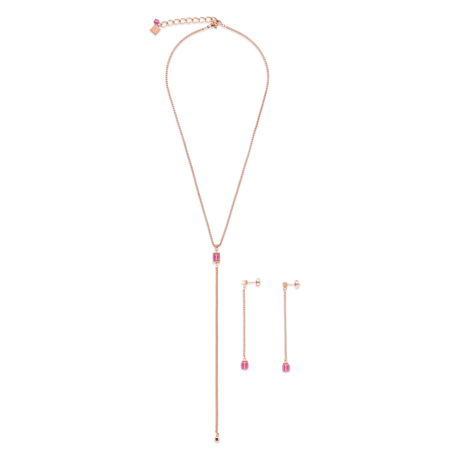 coeur-de-lion-iconic-ohrringe-edelstahl-ros-gold-mit-rosa-kristall-ohrstecker-0- image 3