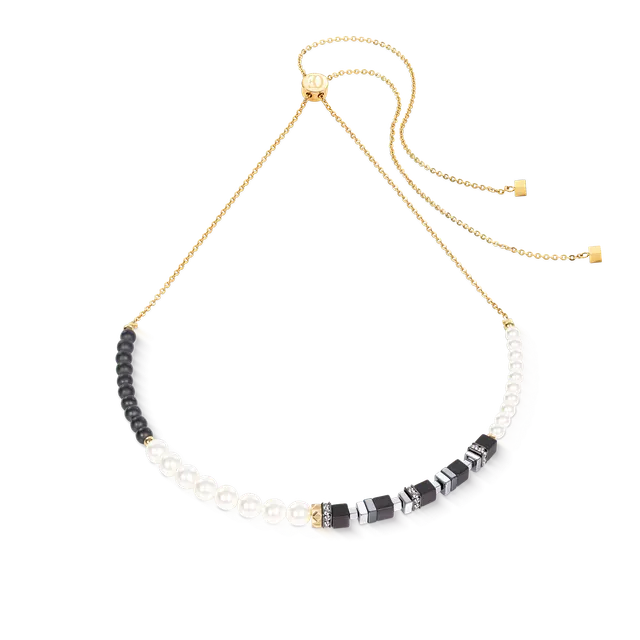 coeur-de-lion-precious-fusion-offset-slider-halskette-onyx-30-70-cm-gold image 1