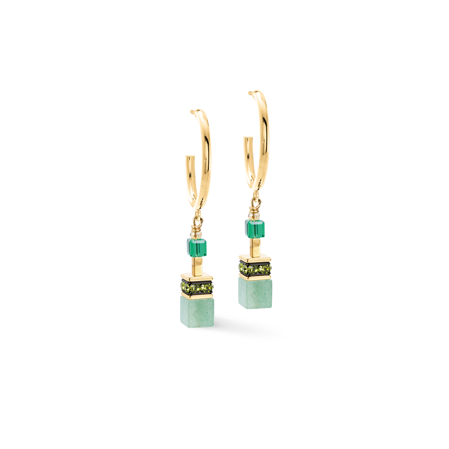 coeur-de-lion-geocube-precious-statement-creolen-emerald-garden-gr-n-gold-6-cm image 2
