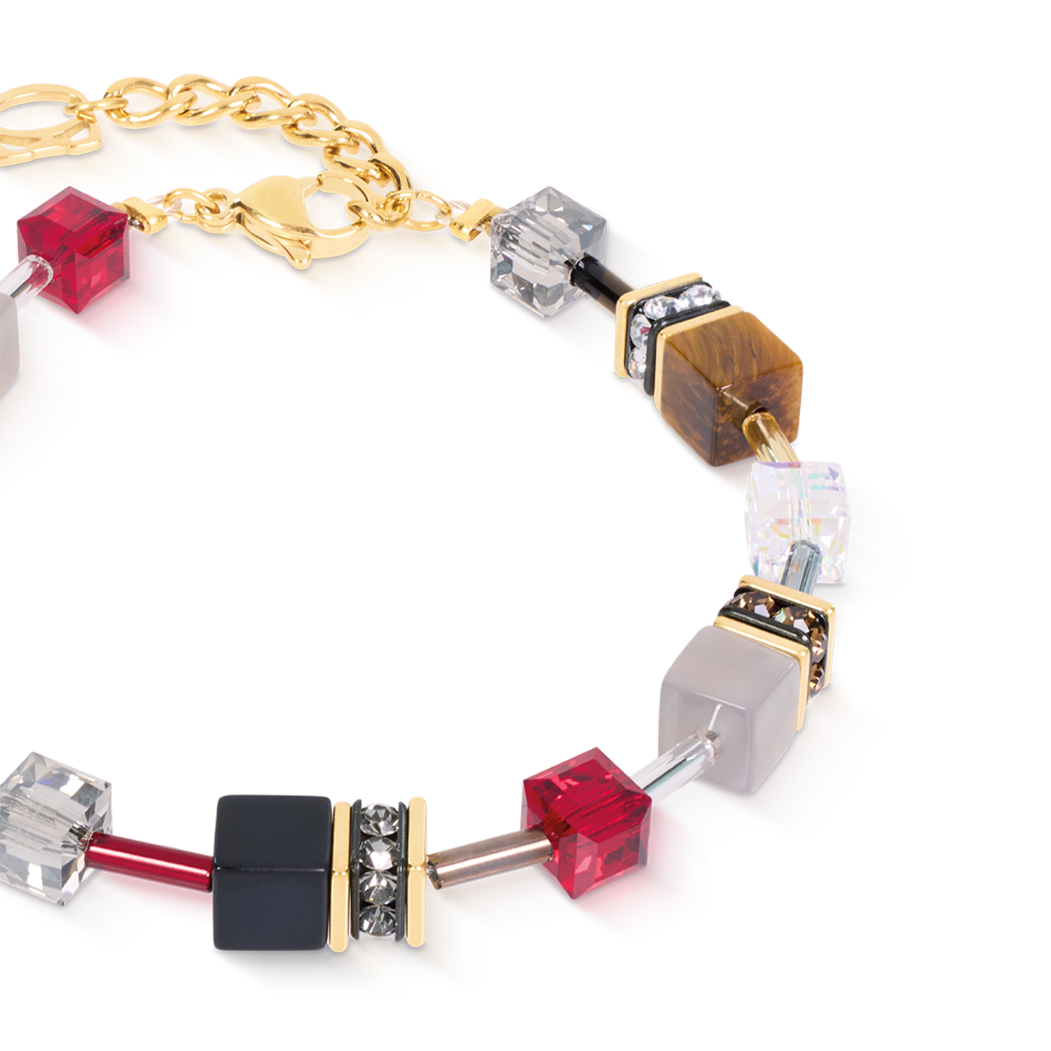 coeur-de-lion-geocube-iconic-precious-armband-rustic-luxe-grau-18-5-cm image 2