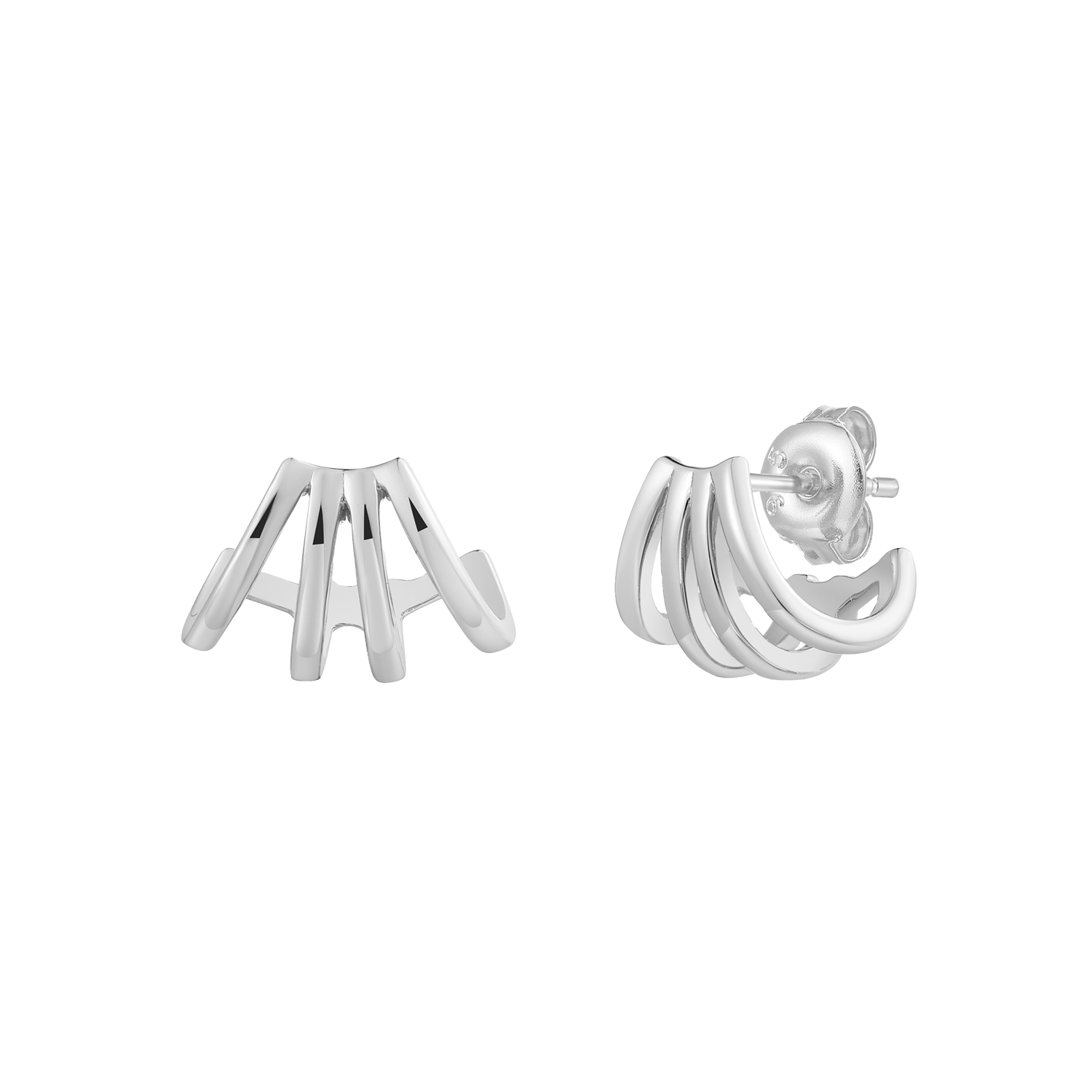 xenox-quartet-creolen-925-sterlingsilber-rhodiniert image 1