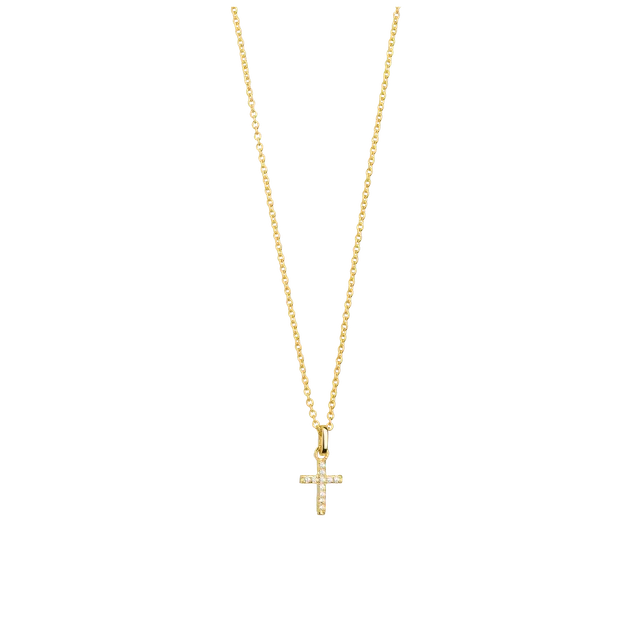 xenox-kreuz-halskette-925-sterlingsilber-18k-vergoldet-mit-zirkonia image 1