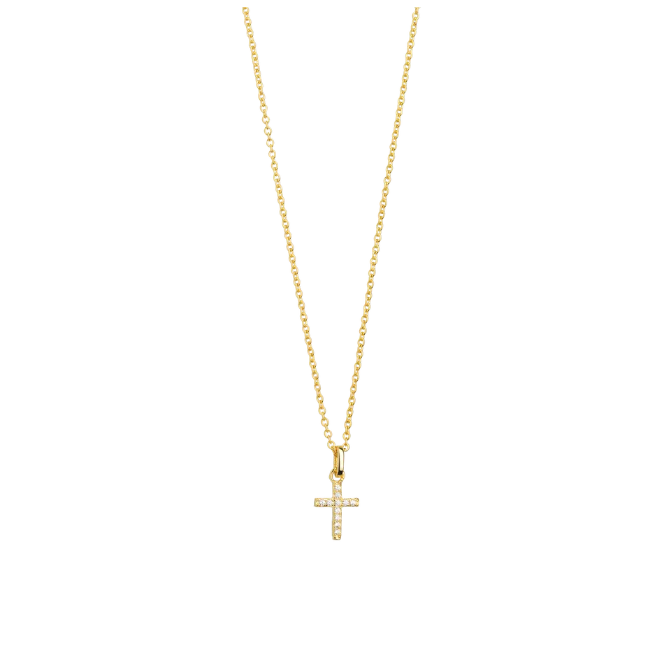 xenox-kreuz-halskette-925-sterlingsilber-18k-vergoldet-mit-zirkonia image 1
