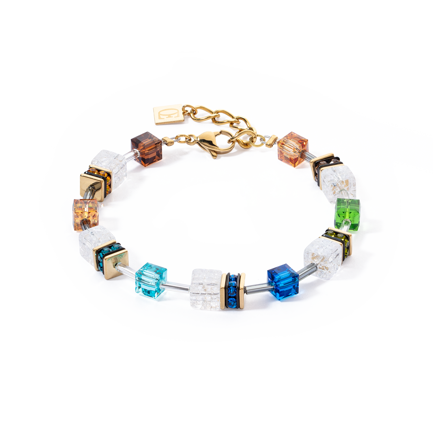 coeur-de-lion-geocube-iconic-nature-armband-multicolor-gold image 1