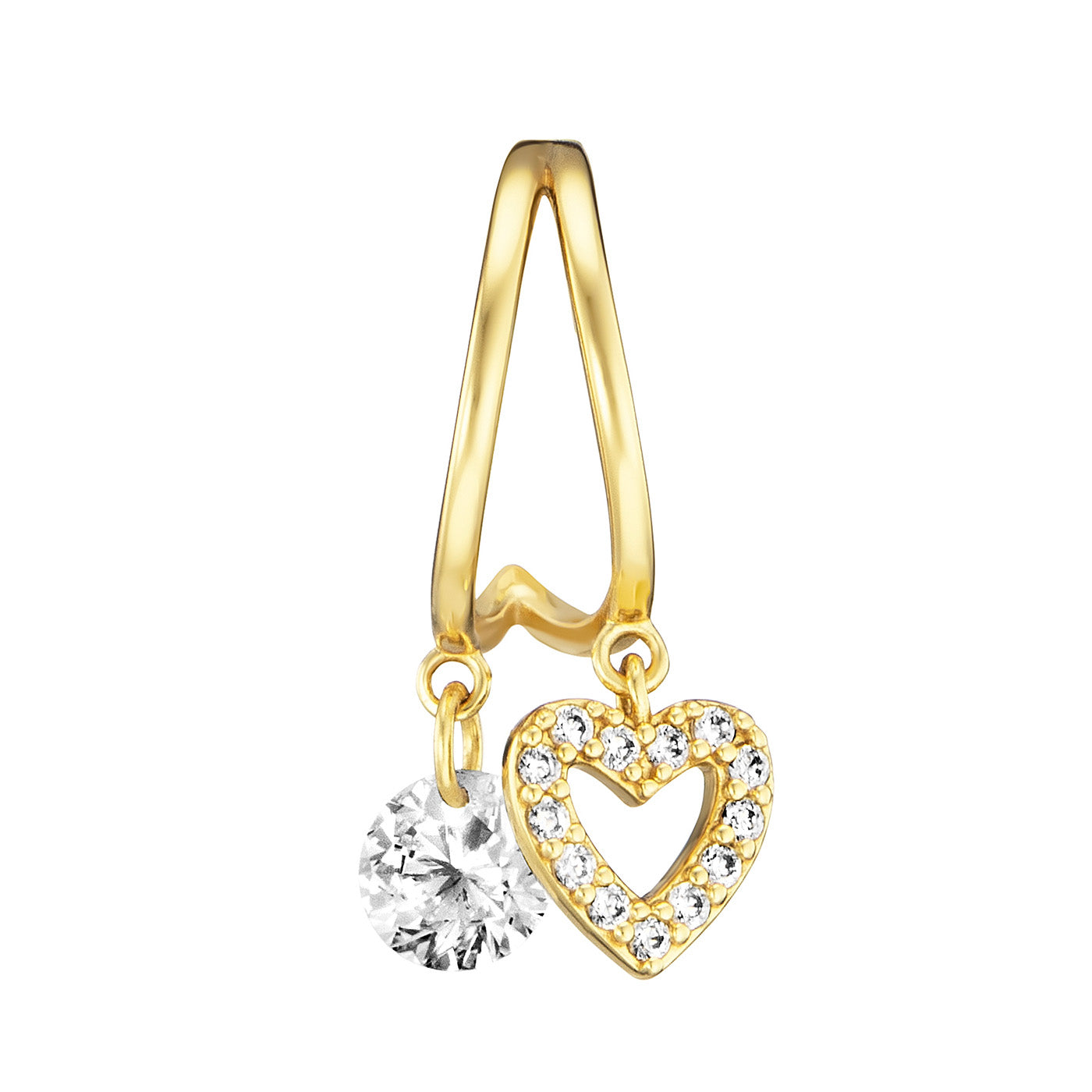 julie-julsen-heart-ohrstecker-silber-925-vergoldet-28-wei-e-zirkonia image 2