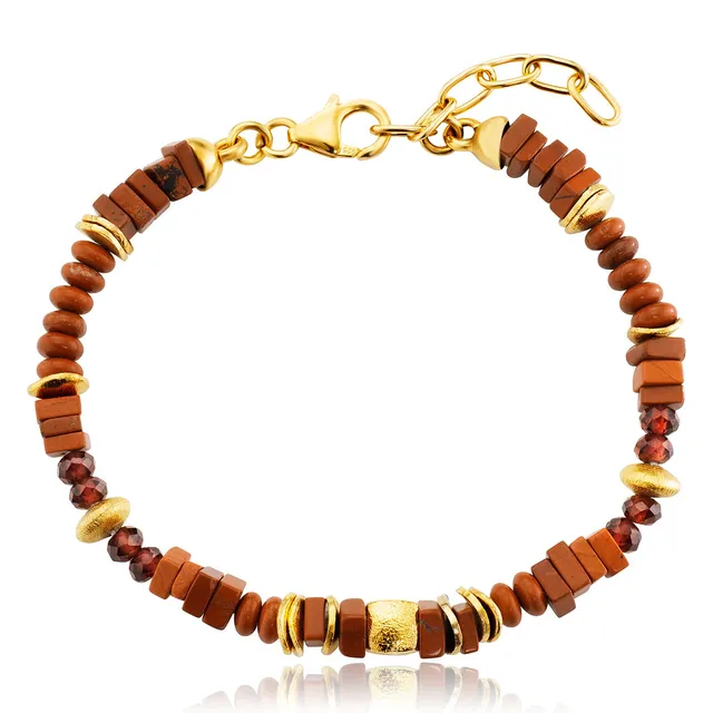 julie-julsen-loving-stones-armband-jaspis-granat-rot-vergoldet-19-cm image 1