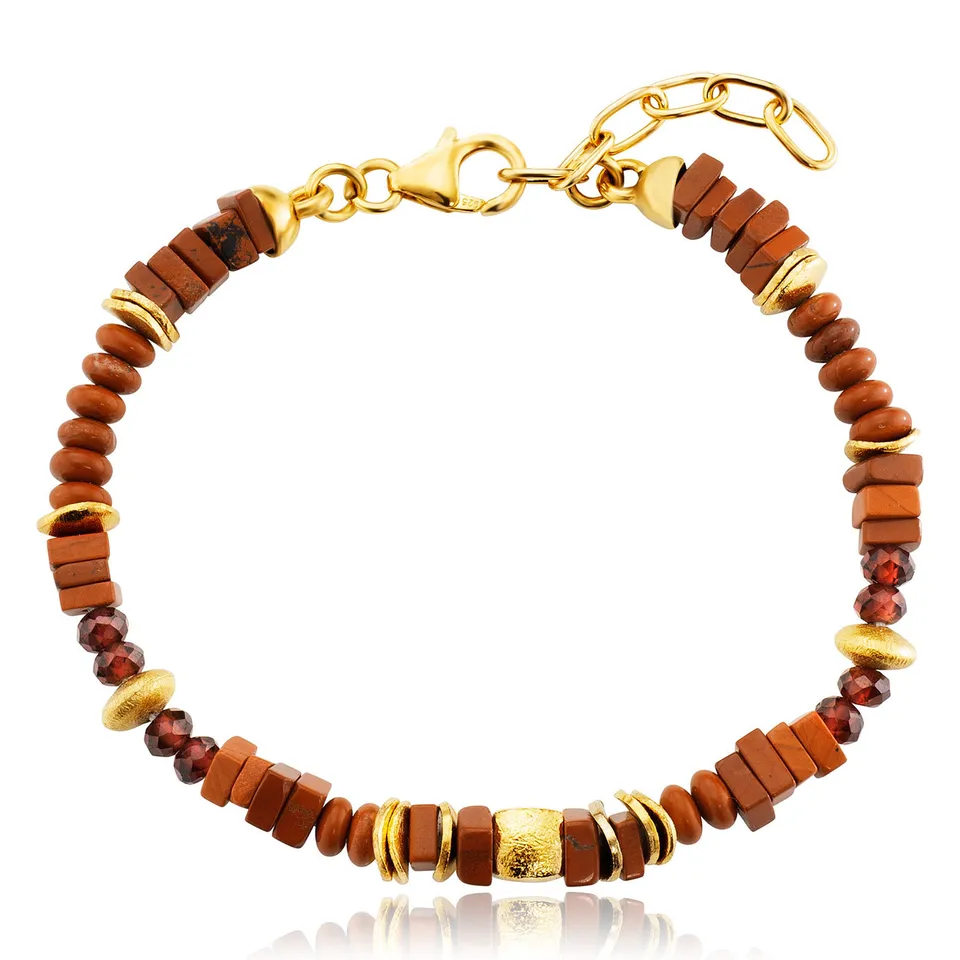 julie-julsen-loving-stones-armband-jaspis-granat-rot-vergoldet-19-cm image 1