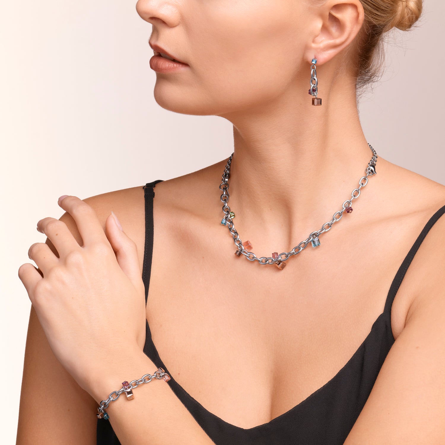 coeur-de-lion-halskette-casual-chunky-chain-silber-multicolor-art-nouveau image 4