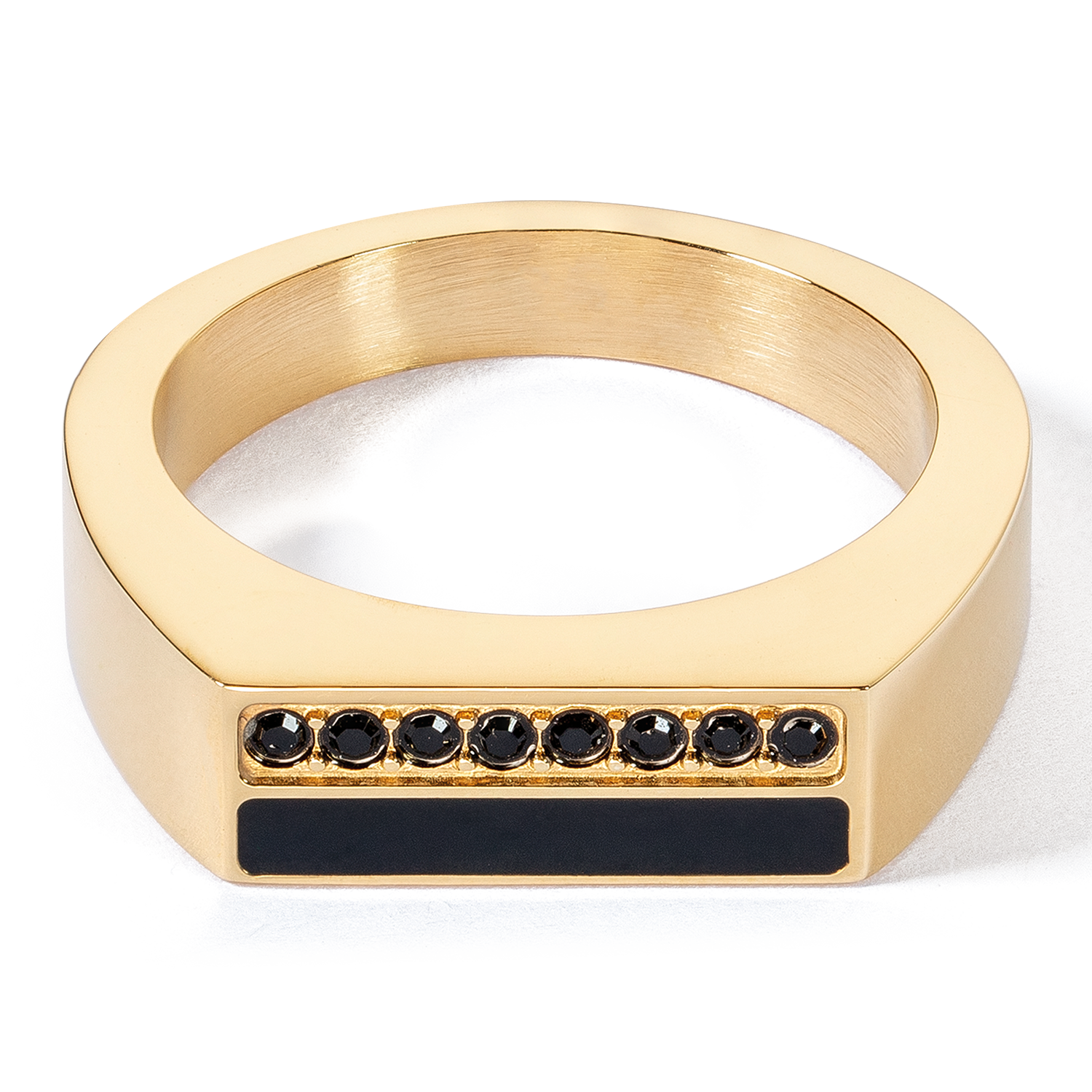 coeur-de-lion-square-stripes-ring-gold-schwarz image 2