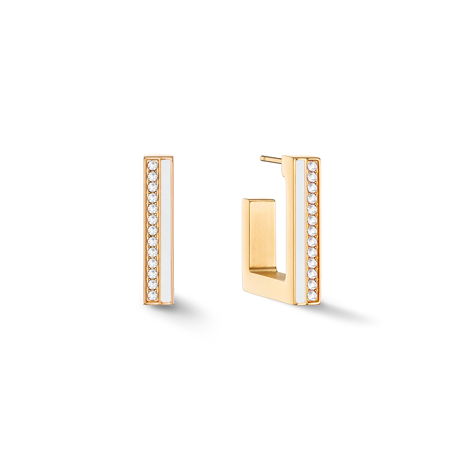 coeur-de-lion-ohrringe-creole-square-stripes-20-gold-wei image 1