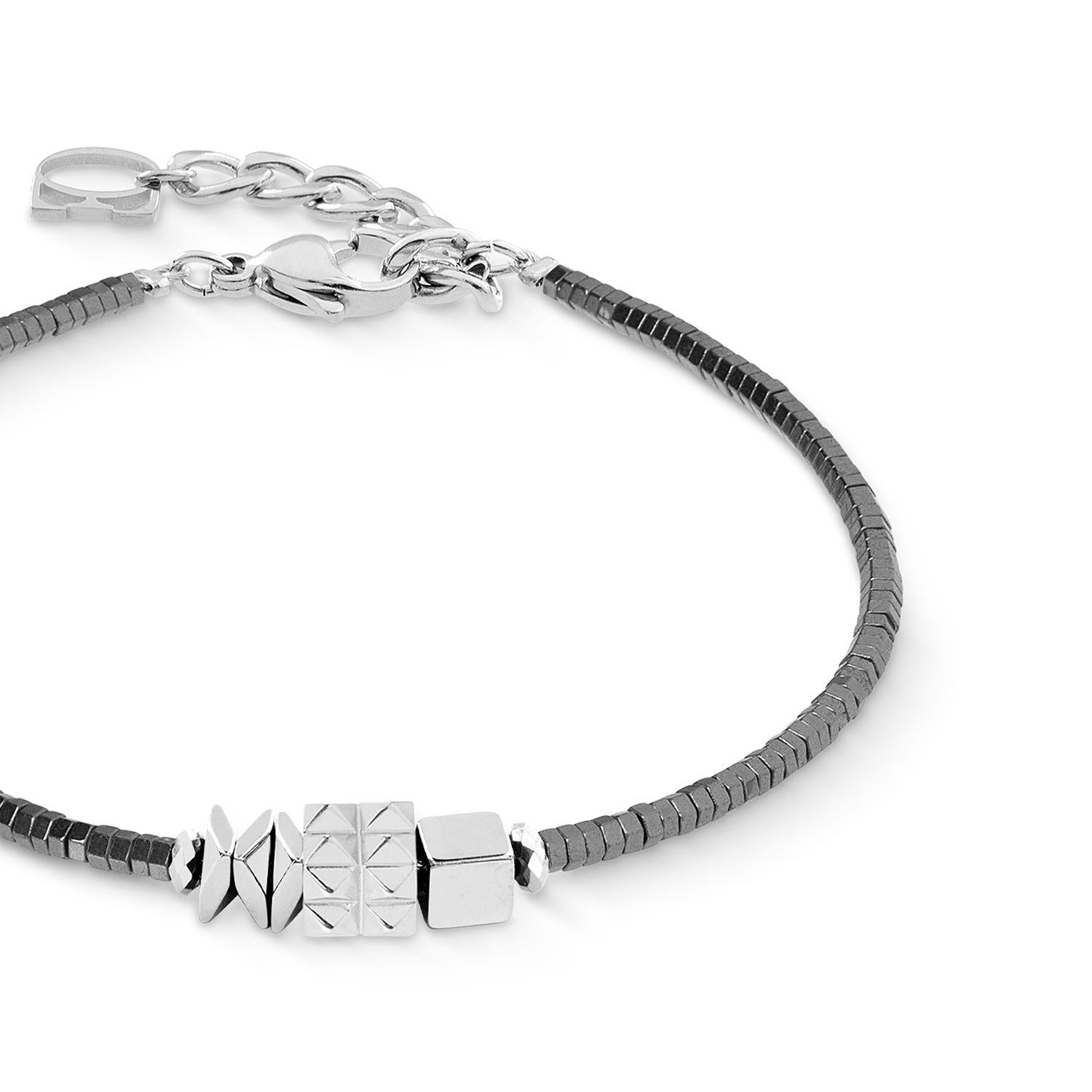 coeur-de-lion-armband-cube-trio-facets-silber-grau image 2