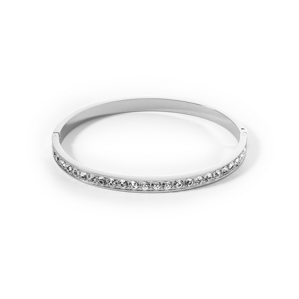 coeur-de-lion-armreif-edelstahl-silber-kristall-19-cm image 1