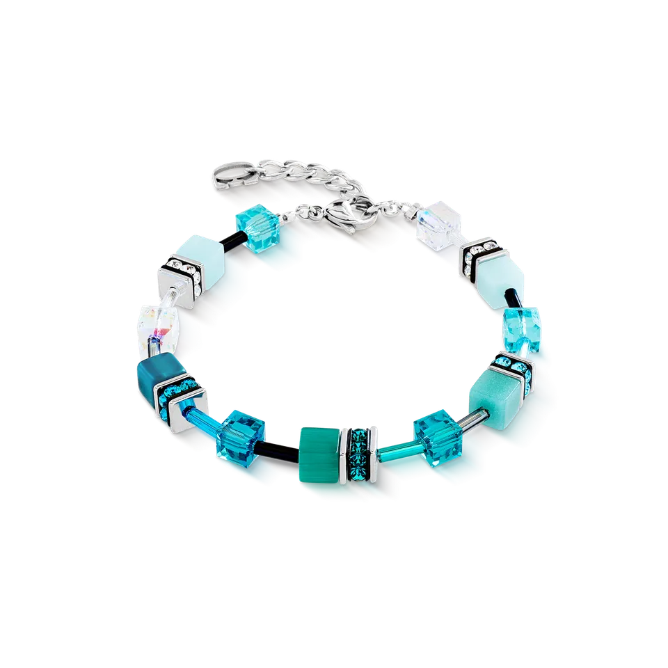coeur-de-lion-geocube-iconic-armband-teal-silber image 1