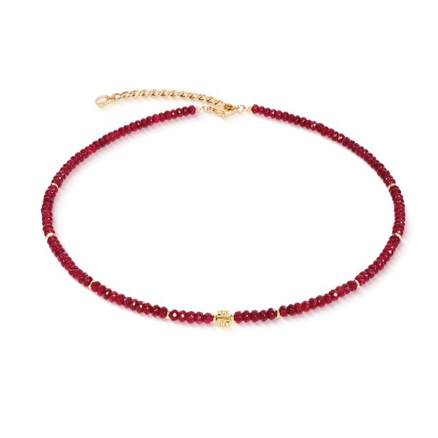 coeur-de-lion-halskette-hammered-cube-ruby-gold-42-cm image 1