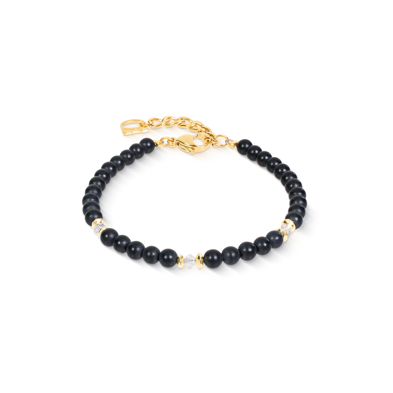 coeur-de-lion-armband-modern-icon-noir-gold-onyx-edelstahl-17-5-cm image 1