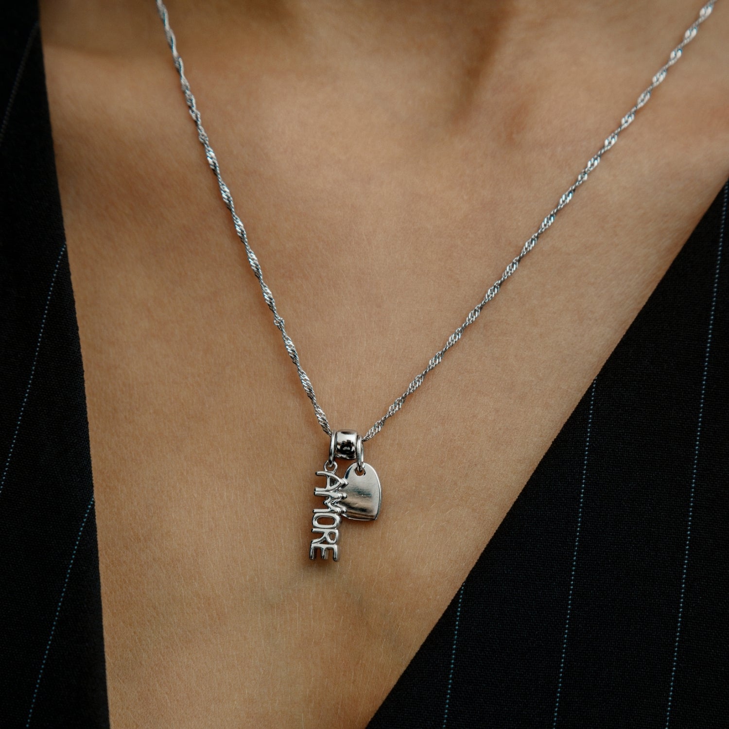 xenox-amore-charm-925-sterlingsilber-rhodiniert-schrift-anh-nger-xs10540 image 5