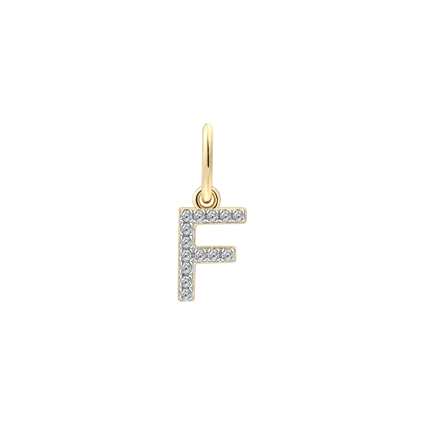 xenox-f-letter-charm-925-sterlingsilber-18k-vergoldet-mit-zirkonia-xs10450g-f image 1