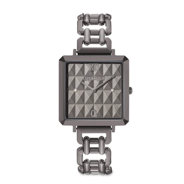 coeur-de-lion-uhr-iconic-cube-spikes-statement-anthrazit image 1