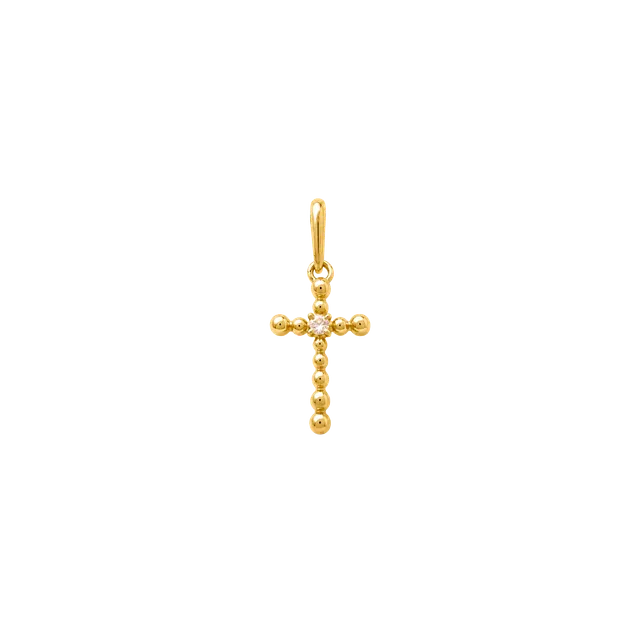 xenox-fine-kreuz-dot-anh-nger-585-gelbgold-mit-zirkonia image 1
