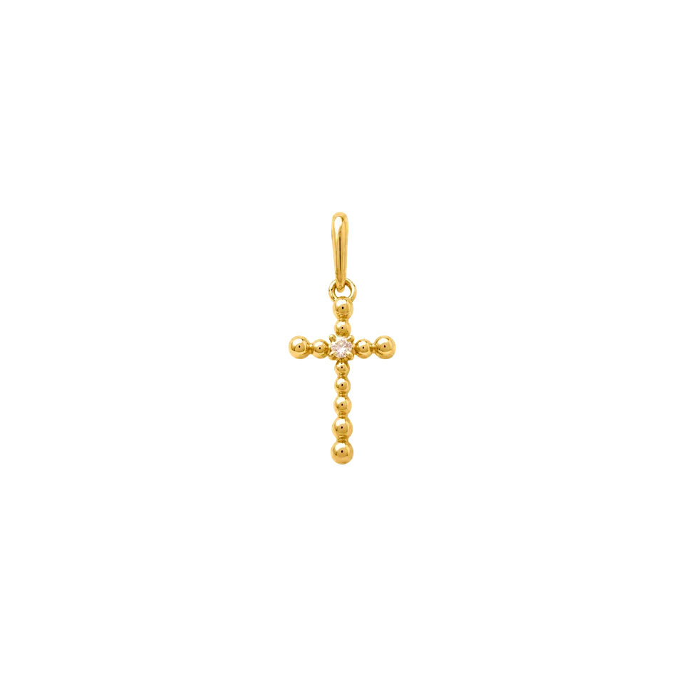 xenox-fine-kreuz-dot-anh-nger-585-gelbgold-mit-zirkonia image 1