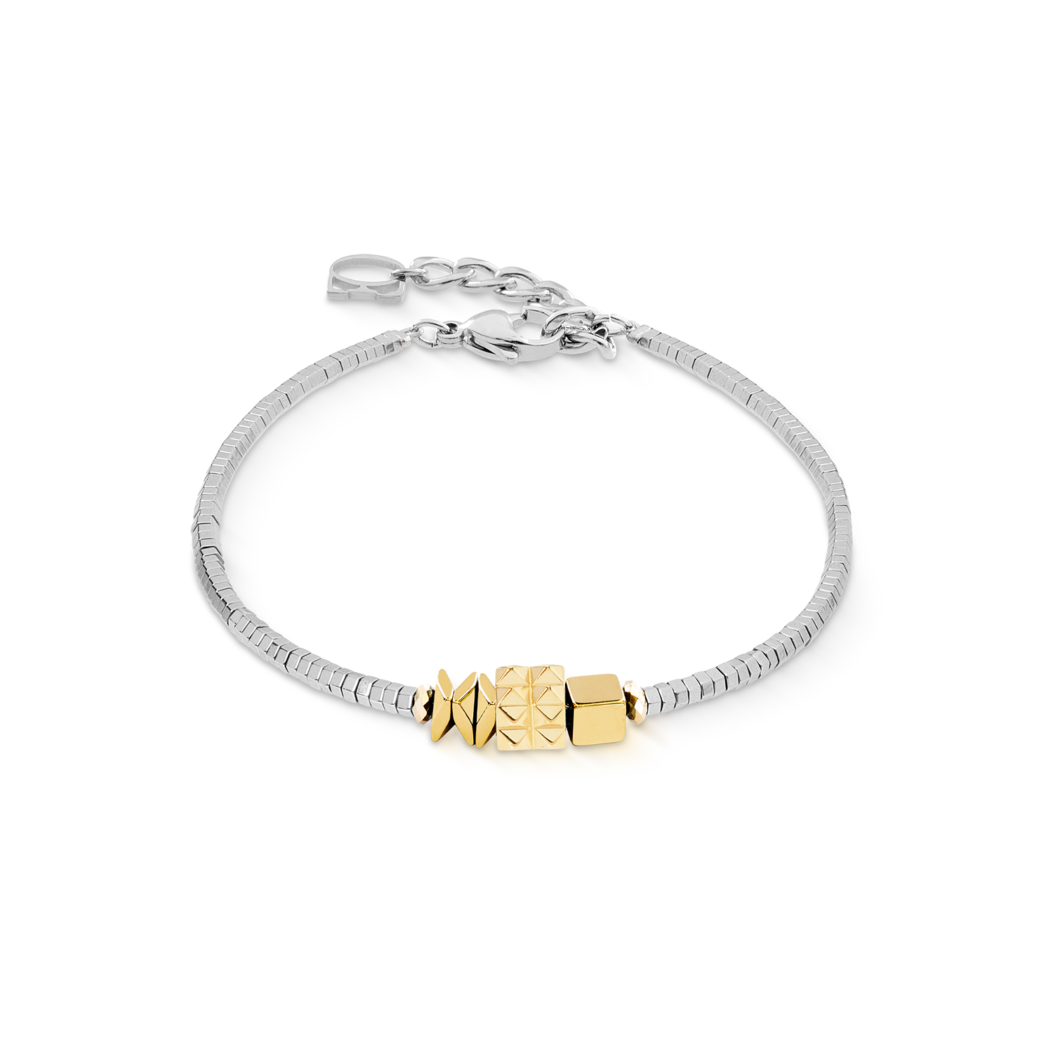 coeur-de-lion-cube-trio-facets-armband-gold-silber image 1