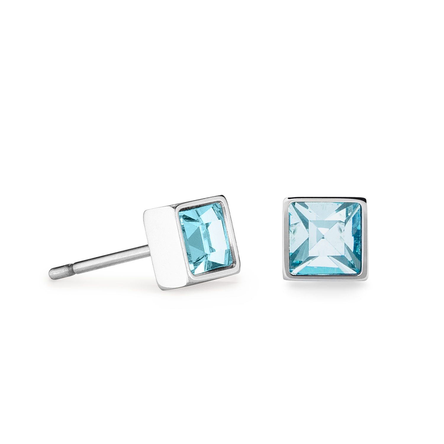 coeur-de-lion-brilliant-square-small-ohrstecker-silber-aqua image 2