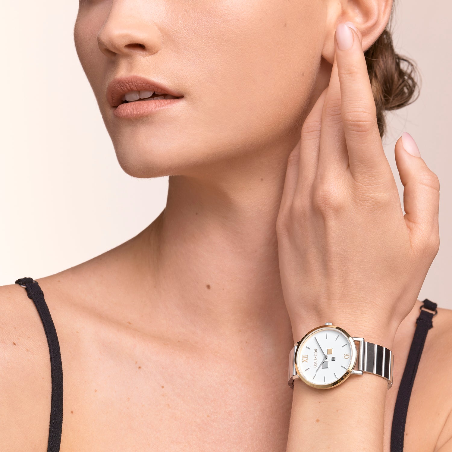 coeur-de-lion-uhr-rund-brilliant-white-bicolor-edelstahl-silber image 3