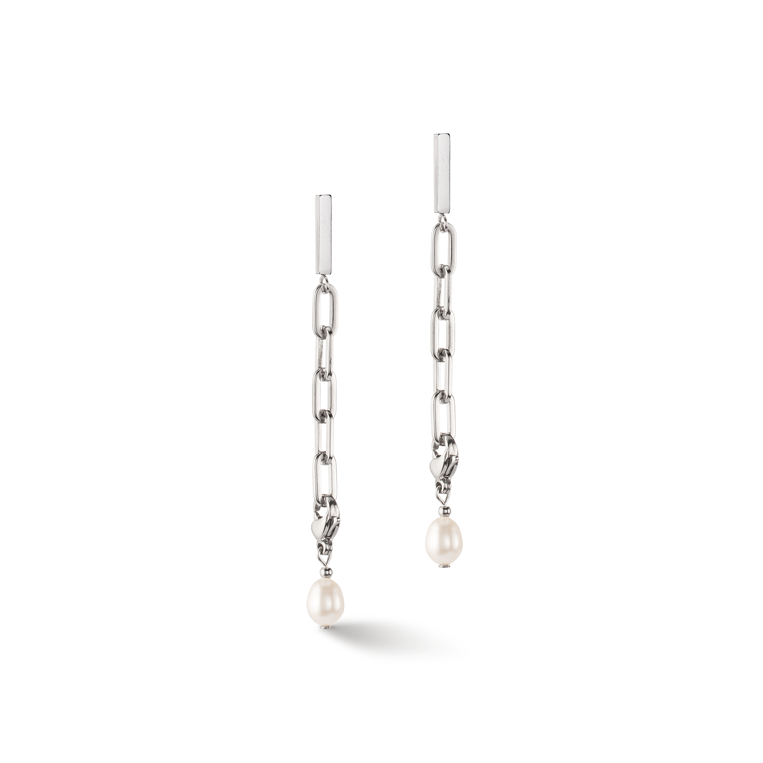 coeur-de-lion-ohrringe-modern-chain-s-wasserperlen-charms-silber image 1