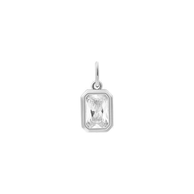 xenox-zarge-charm-925-sterlingsilber-rhodiniert-mit-zirkonia-smaragd-cut image 1