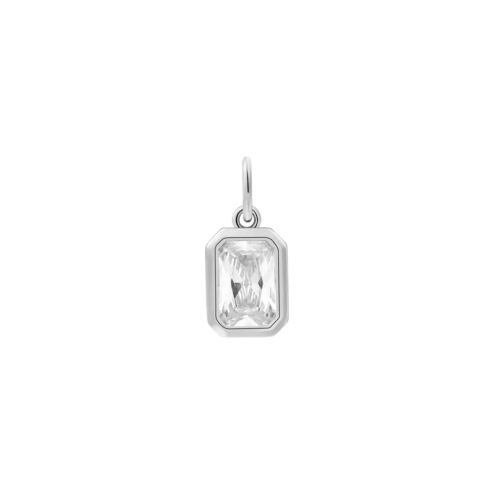 xenox-zarge-charm-925-sterlingsilber-rhodiniert-mit-zirkonia-smaragd-cut image 1