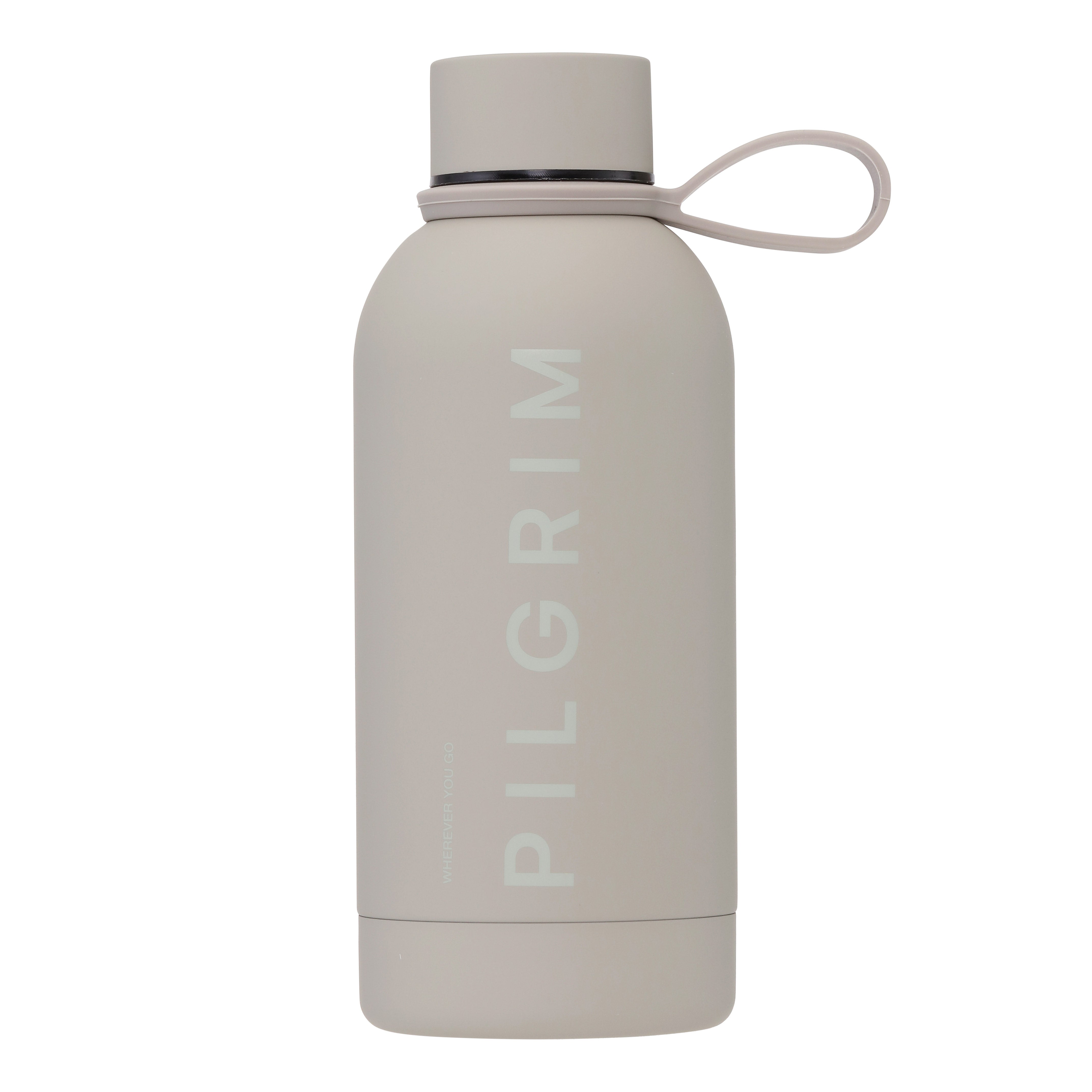 pilgrim-trinkflasche-350-ml-edelstahl-grau-mit-logo image 1