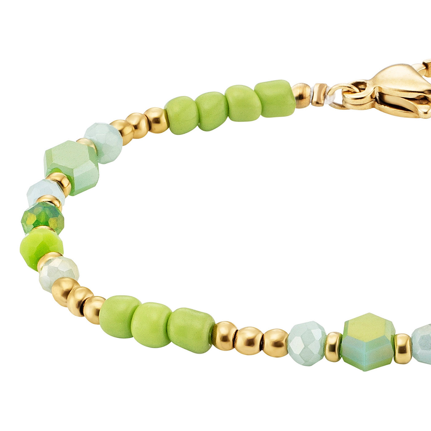 julie-julsen-kids-armband-edelstahl-vergoldet-mit-gr-nen-glasperlen image 3