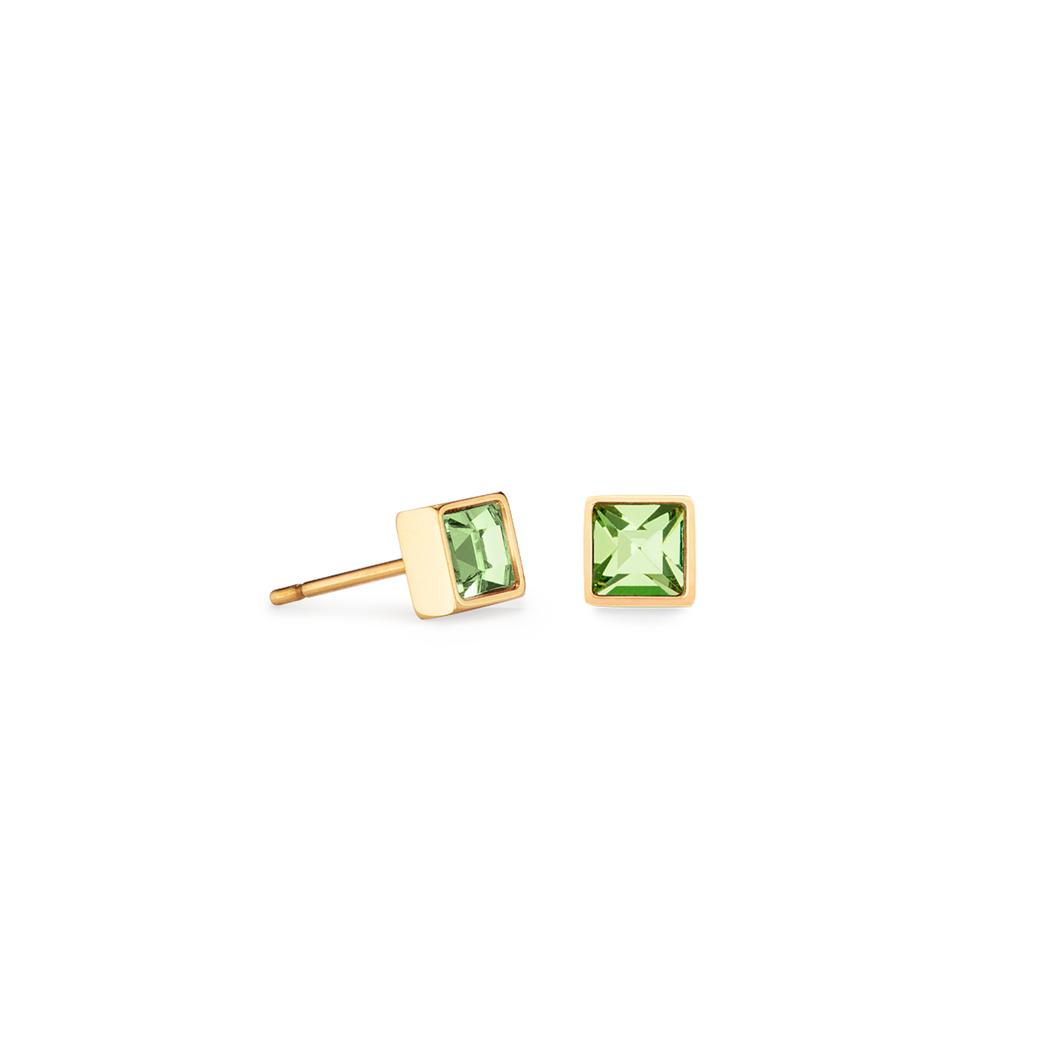 coeur-de-lion-brilliant-square-small-ohrstecker-gold-gr-n image 1