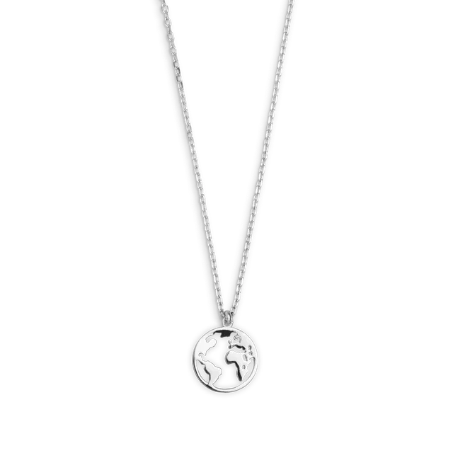 xenox-weltkugel-halskette-925-sterlingsilber-rhodiniert image 1